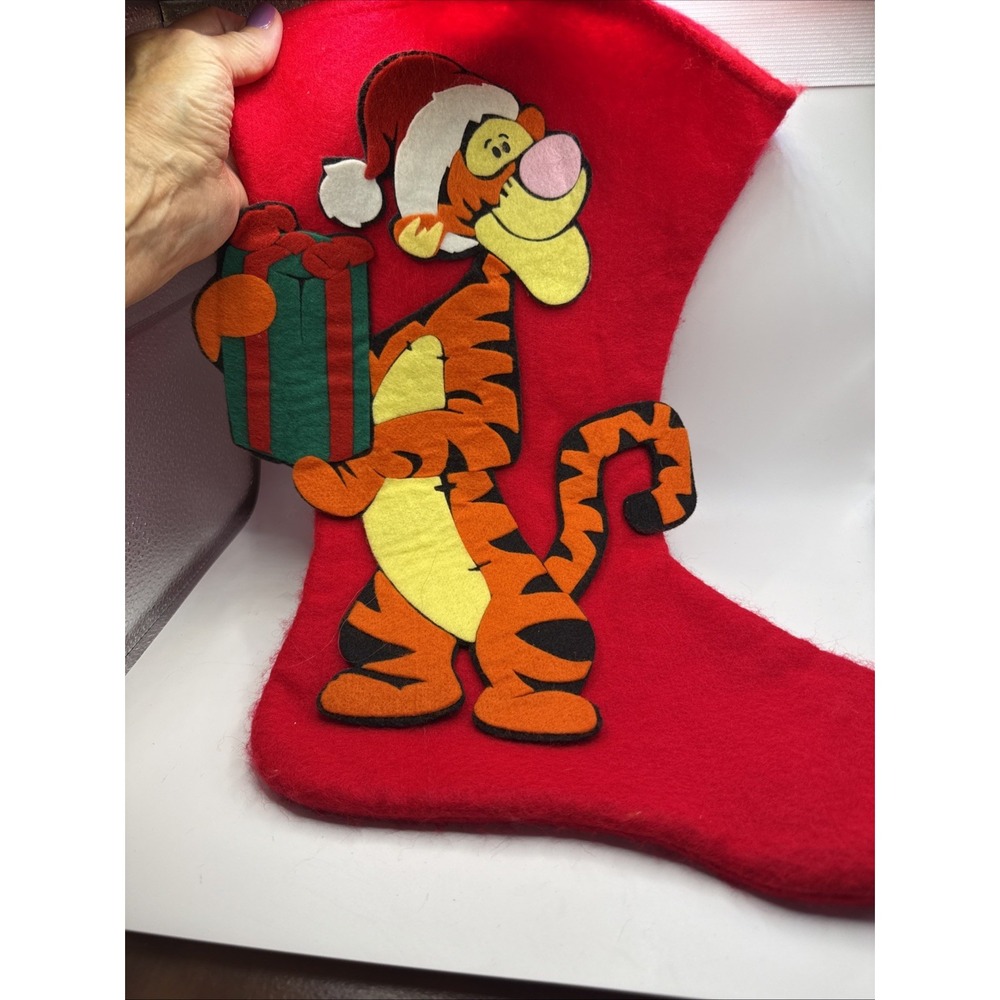 VINTAGE DISNEY TIGGER 18" 3D FELT CHRISTMAS STOCKING